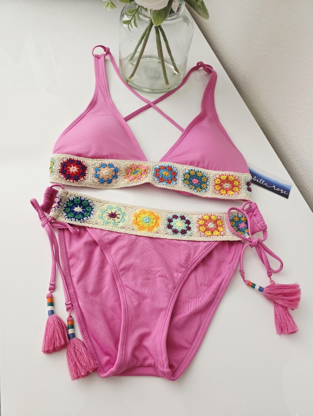 ISABELLA ROSE💘 1969 Halter Bikini Top & Tide Side Bikini Bottom SIZE M - Picture 9 of 16